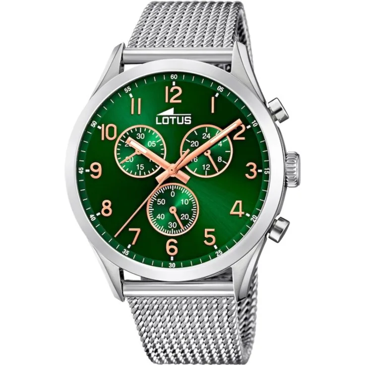 Lotus Armbanduhr Herren Chronograph 18637 2, Quarzuhr, 43 mm, silber