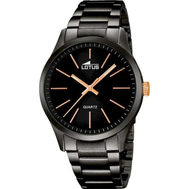 Lotus Armbanduhr Herren Chronograph Minimalist 18162 2, Quarzuhr, 42,1 mm, schwarz