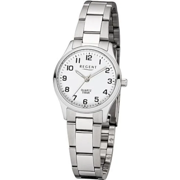Regent Armbanduhr Damen F 1327, Quarzuhr, 29 mm, silber