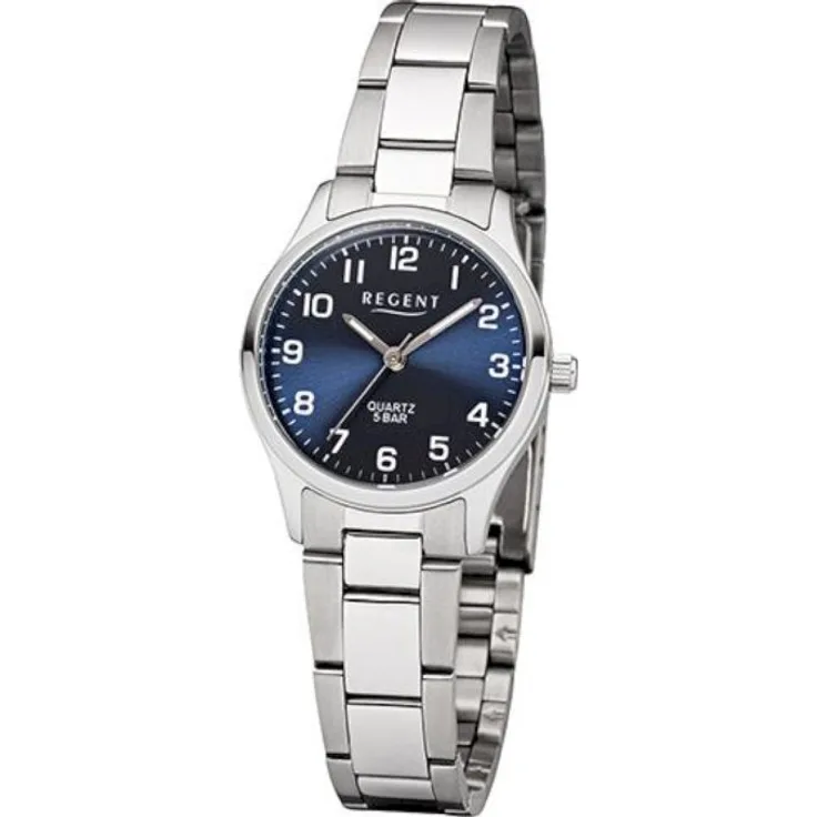 Regent Armbanduhr Damen F 1325, Quarzuhr, 29 mm, silber