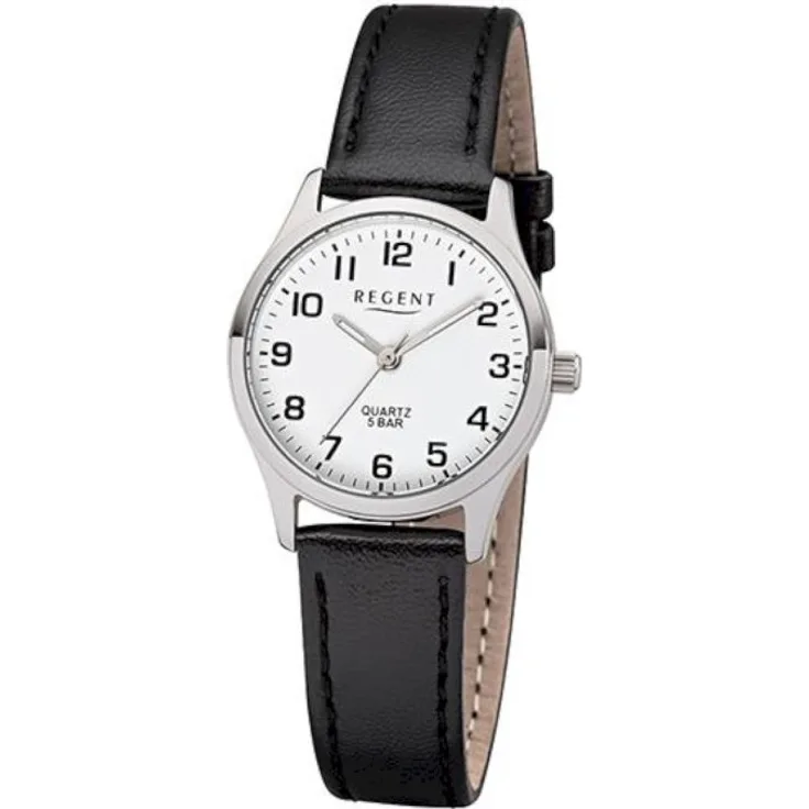 Regent Armbanduhr Damen F 1309, Quarzuhr, 29 mm, schwarz