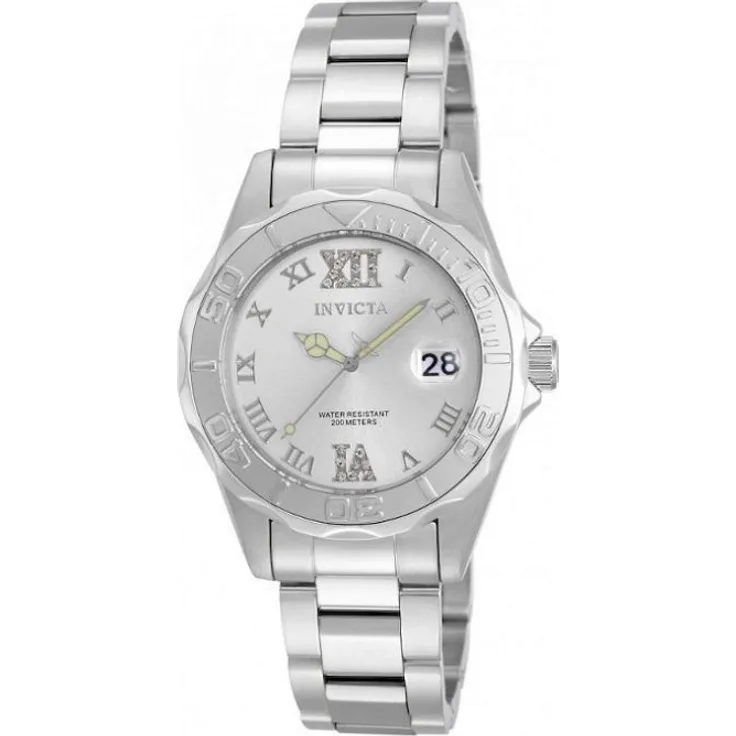 Invicta Armbanduhr Damen Pro Diver 12851, Quarzuhr, 38 mm, silber