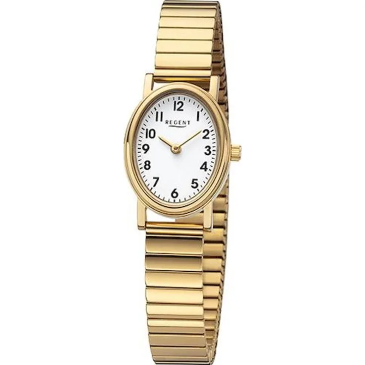 Regent Armbanduhr Damen Zugband F 1362, Quarzuhr, gelbgold