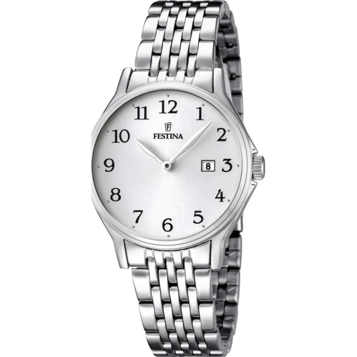 Festina Armbanduhr Herren Chronograph Klassik F16748 1, Quarzuhr, 31 mm, silber