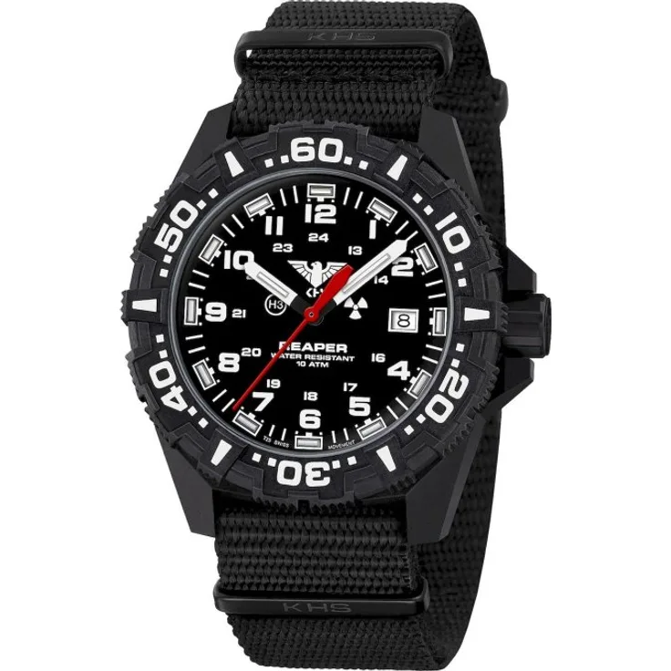KHS Armbanduhr Herren Reaper MKII KHS.RE2F.NB, Quarzuhr, schwarz