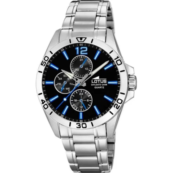 Lotus Armbanduhr Herren Chronograph 18812 4 Multifunktion, Quarzuhr, 34 mm, silber