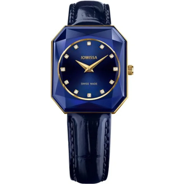 JOWISSA Armbanduhr Damen Quarz Facet Radiant J8.074.M, Quarzuhr, blau