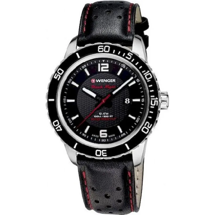 Wenger Armbanduhr Herren Chronograph 01.0851.120,Quarzuhr, 45 mm, schwarz
