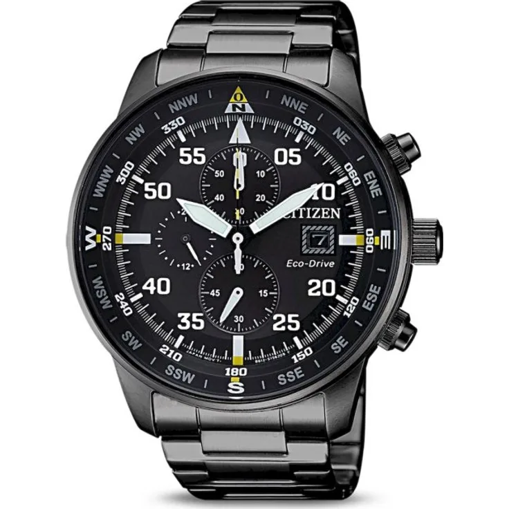 Citizen Armbanduhr Herren Chronograph Eco Drive Chronograph CA0695 84E, Quarzuhr, 44 mm, grau