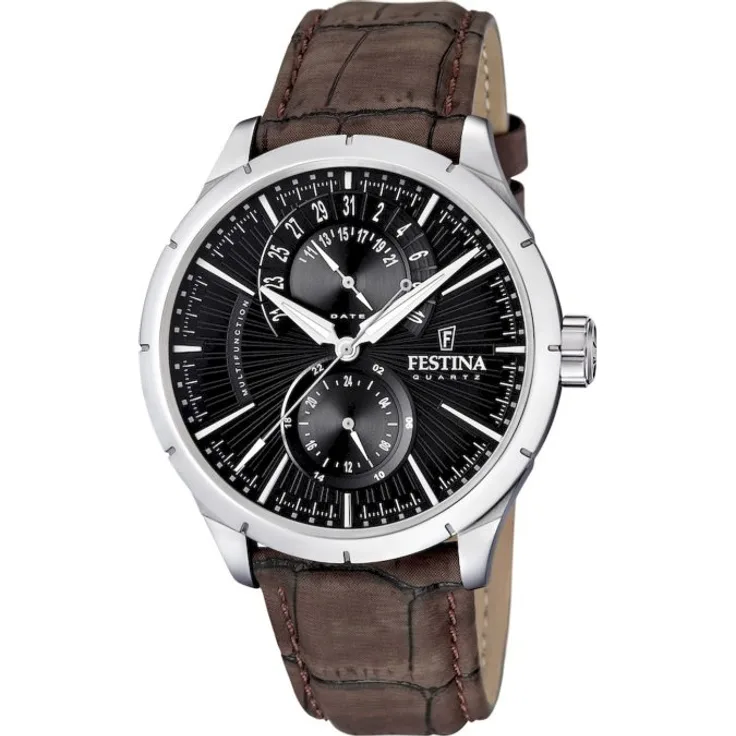 Festina Armbanduhr Herren Chronograph F16573 4, Quarzuhr, 45 mm, braun