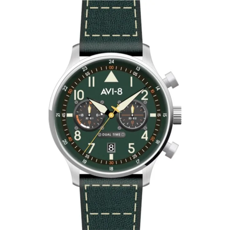 AVI-8 AV-4088-02 Carey Dual Time 44mm 5ATM
