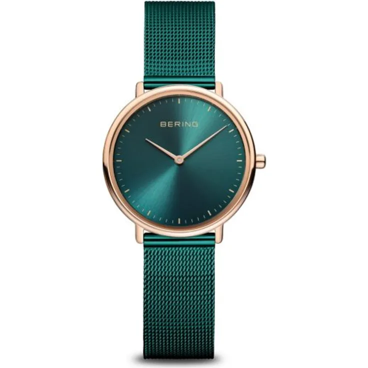 Bering Damen Armbanduhr 15729 868 Ultra Slim , roségold, grün