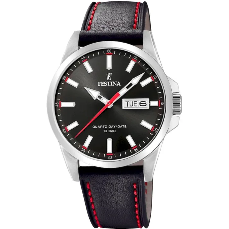Festina Armbanduhr Herren Chronograph F20358 4, Quarzuhr, 34 mm, braun
