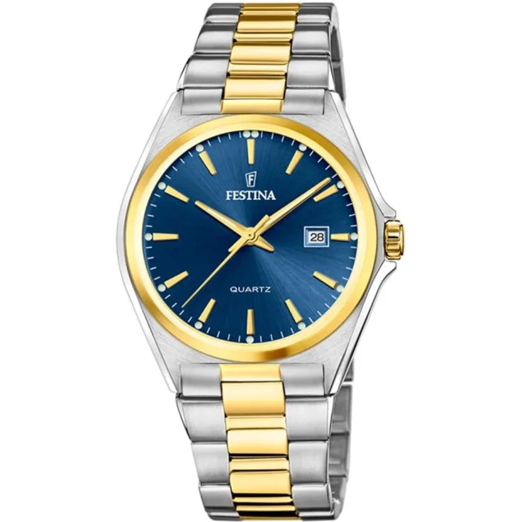 Festina Armbanduhr Herren F20554 4 Stahlband Klassisch, Quarzuhr, mehrfarbig