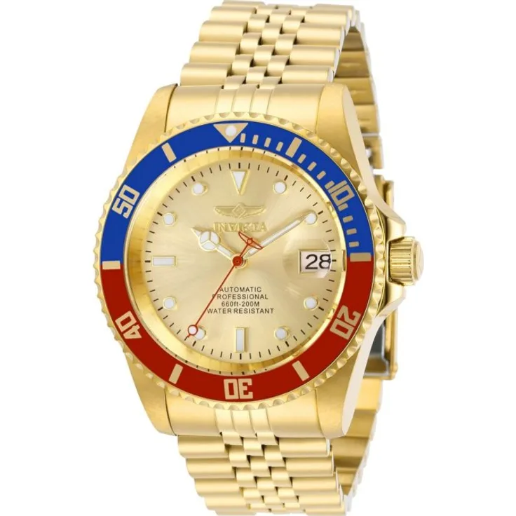 Invicta Armbanduhr Herren Automatik PRO DIVER 29183, Automatikuhr, 42 mm, gold