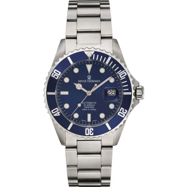 Revue Thommen Armbanduhr Herren Chrono Automatik Diver 17571.2128, Automatikuhr, 42 mm, silber