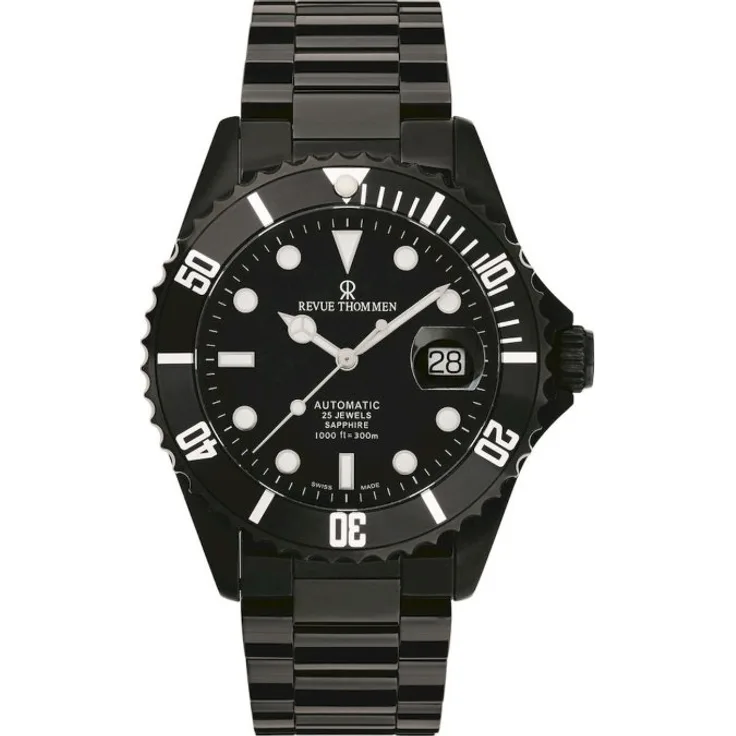 Revue Thommen Armbanduhr Herren Chrono Automatik Diver 17571.2177, Automatikuhr, 42 mm, schwarz