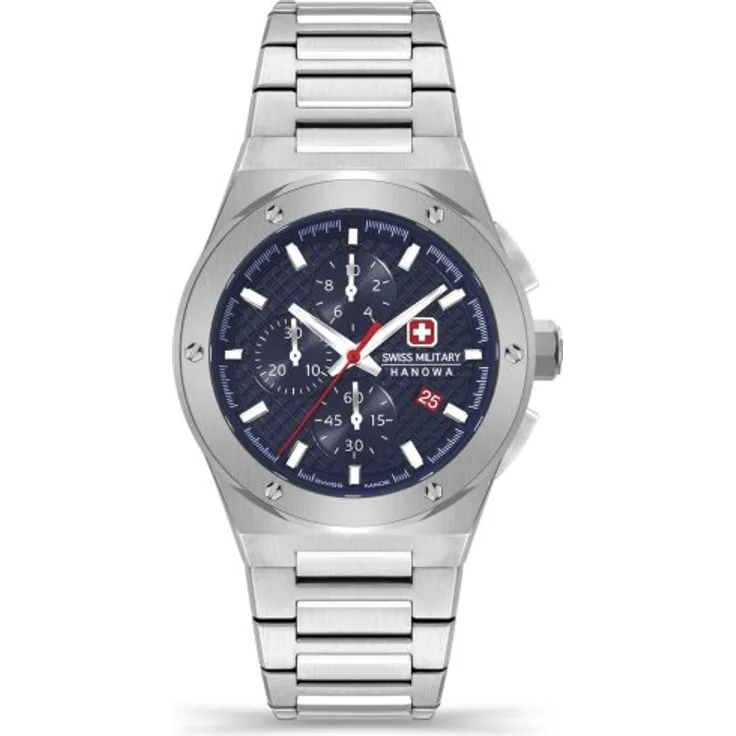 Swiss Military Hanowa Herrenuhr SIDEWINDER CHRONO SMWGI2101702, Quarzuhr, 43 mm, silber