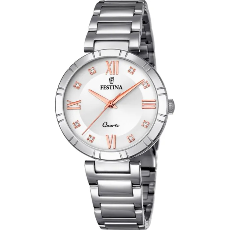 Festina Armbanduhr Damen F16936 B, Quarzuhr, 25 mm, silber