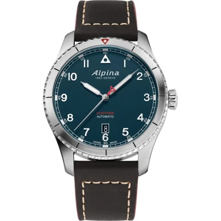Alpina Armbanduhr Herren Automatik Startimer Pilot AL 525NW4S26, Automatikuhr, 41 mm, braun