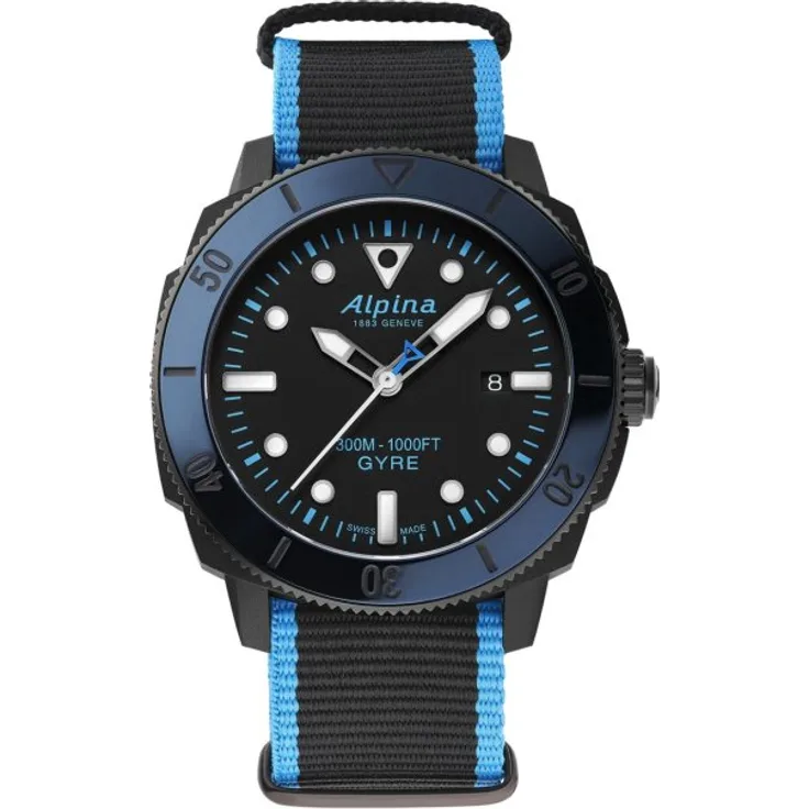 Alpina Armbanduhr Herren Automatik Seastrong Diver Gyre AL 525LBN4VG6, Automatikuhr, 44 mm, mehrfarbig