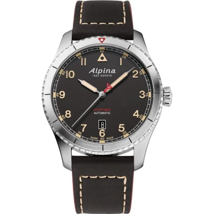 Alpina Armbanduhr Herren Automatik Startimer Pilot AL 525BBG4S26, Automatikuhr, 41 mm, schwarz