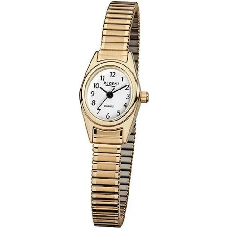 Regent Armbanduhr Damen Zugarmband F 263, Quarzuhr, gelbgold – Bild 1
