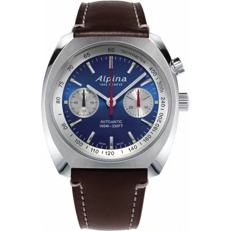 Alpina Armbanduhr Herren Automatik Startimer Pilot Heritage AL 727LNS4H6, Analoguhr, 42 mm, braun
