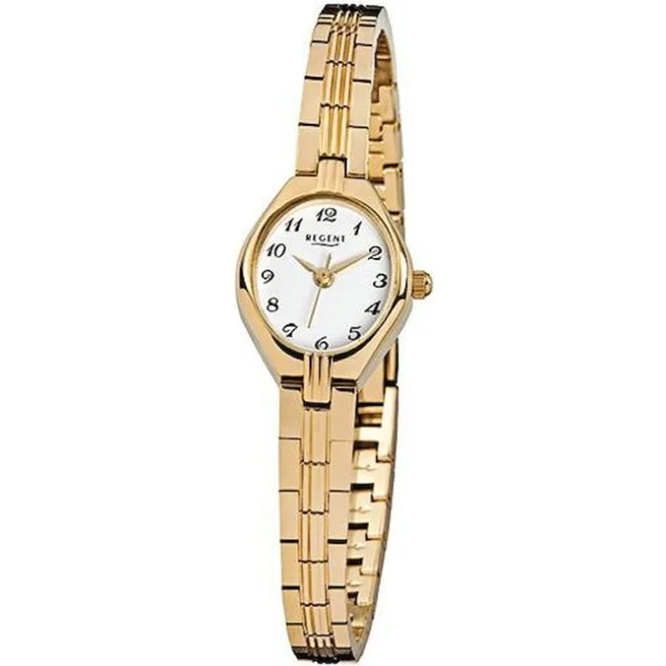 Regent Armbanduhr Damen F 303, Quarzuhr, gelbgold