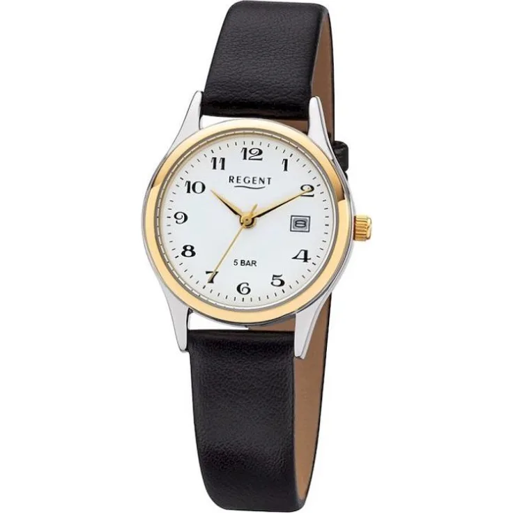 Regent Armbanduhr Damen F 834, Analoguhr, 28 mm, schwarz