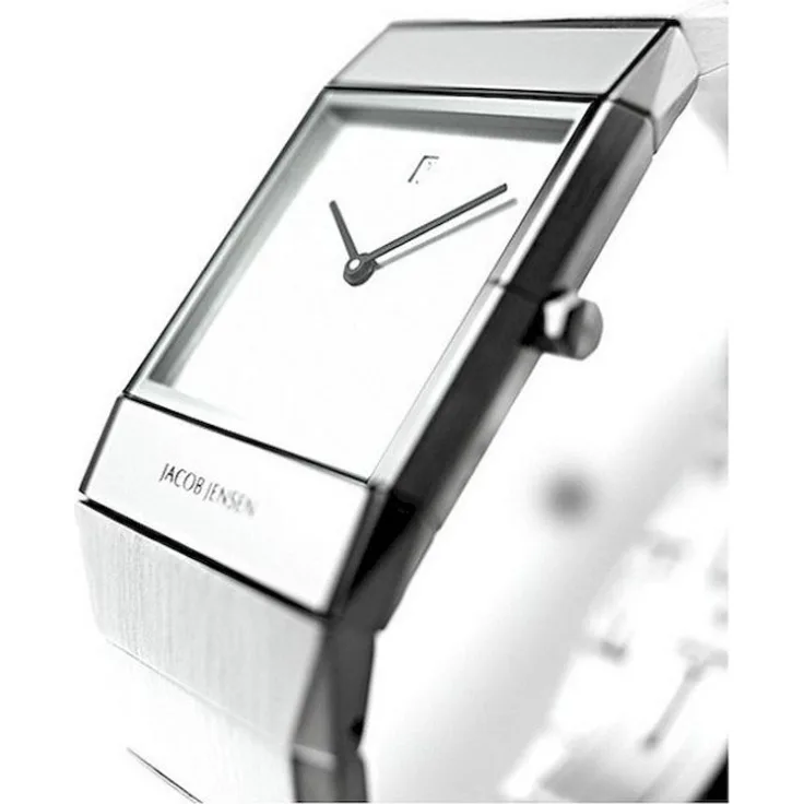 Jacob Jensen Armbanduhr Herren Chronograph Saphir 552, Analoguhr, silber