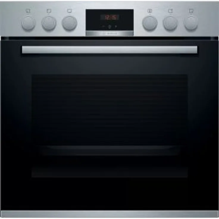 Bosch HND411GS62 Herdset, Serie 4, HEA513BS2 Einbauherd + NKN64RGA2E herdgesteuertes Kochfeld + HEZ538000 Clip-Auszug, Einbaugerät, Energieeffizienzklasse A, Garraum 71 l, Breite 59,4 cm, groß (ab 65 l), edelstahl