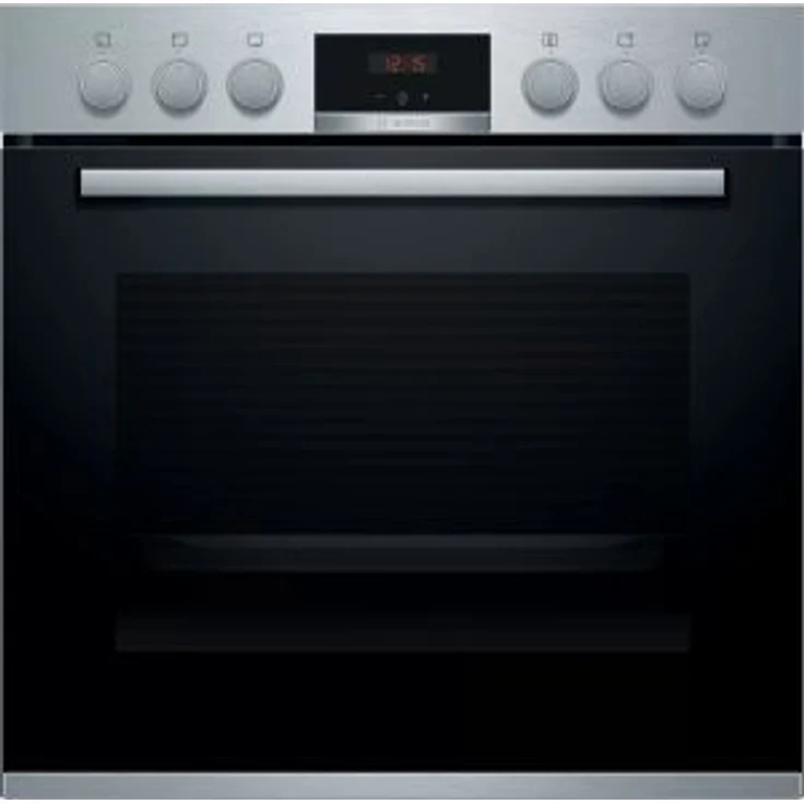 Bosch HND411GS62 Herdset, Serie 4, HEA513BS2 Einbauherd + NKN64RGA2E herdgesteuertes Kochfeld + HEZ538000 Clip-Auszug, Einbaugerät, Energieeffizienzklasse A, Garraum 71 l, Breite 59,4 cm, groß (ab 65 l), edelstahl – Bild 1