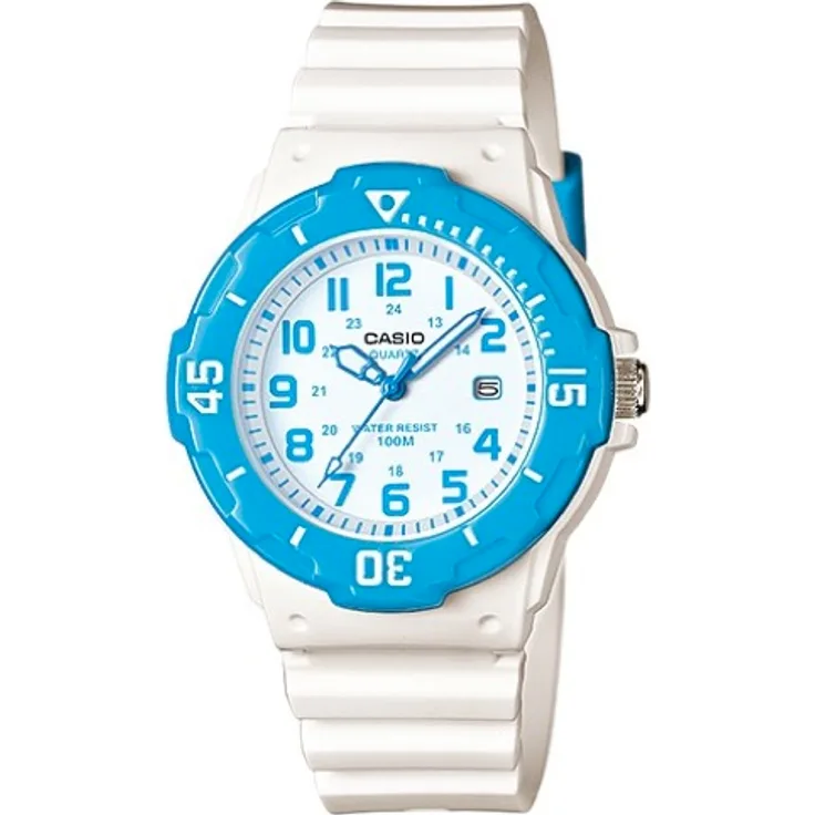 Casio Collection, Quarzuhr, 34 mm, weiß, blau