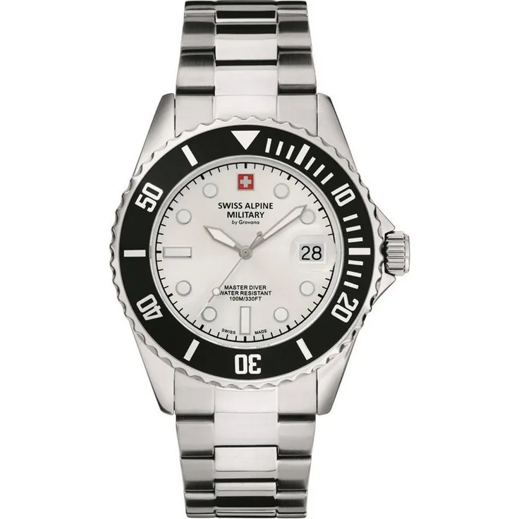 Swiss Alpine Military 7053.1132sam Herrenuhr, Quarzuhr, 42 mm, silber