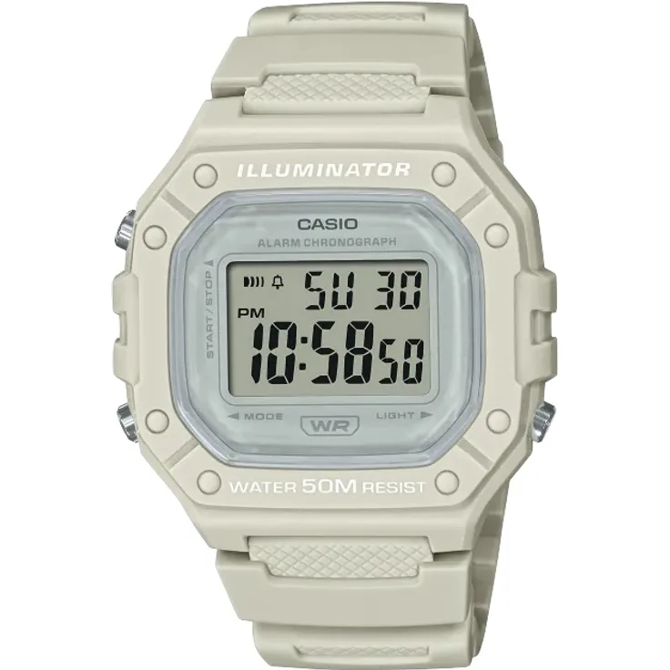Casio Unisex Uhr W-218HC-8AVEF Resin creme, digital