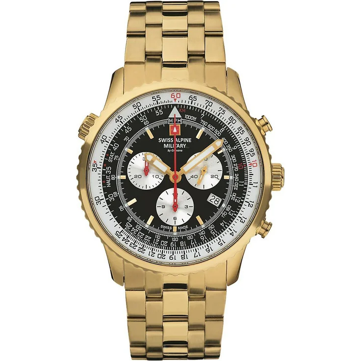 Swiss Alpine Military 7078.9117sam Herrenuhr Chronograph, Chronograph, 45 mm, gold – Bild 1