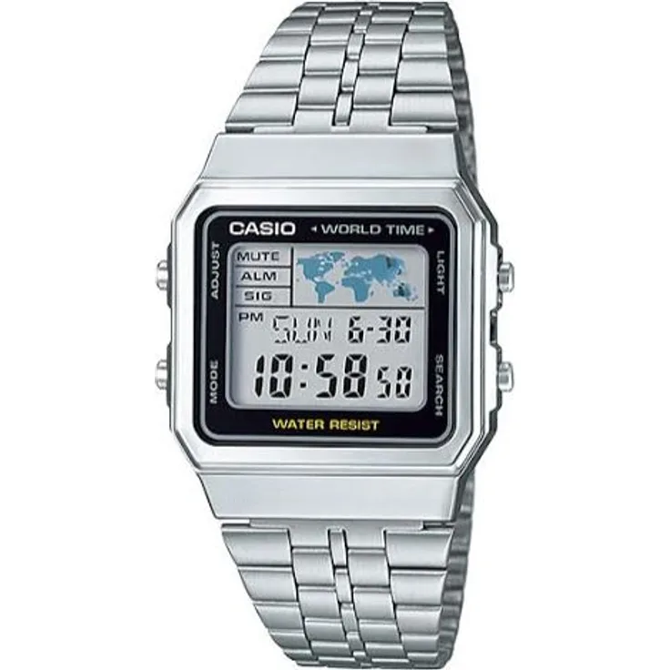 Casio Vintage, A500WA-1DF, silber blau