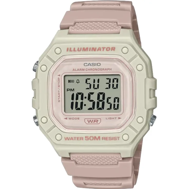 Casio Damen Uhr W-218HC-4A2VEF Resin beige, digital