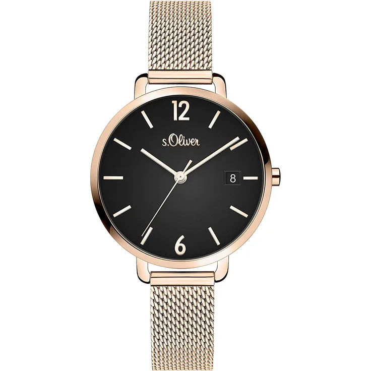 S.oliver So 4084 mq Damenuhr, Quarzuhr, 34 mm, rosegold 