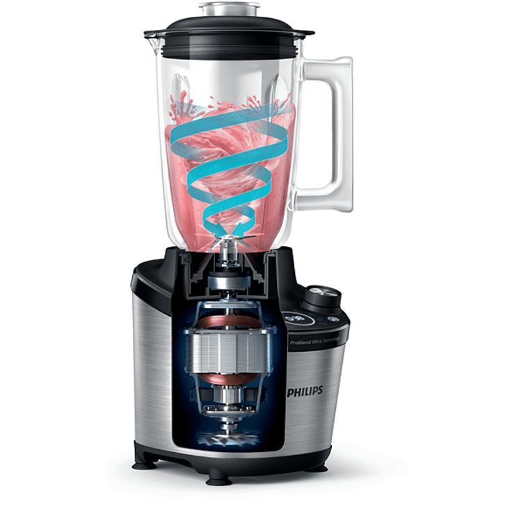 Philips HR 3760-10 7000 Serie Standmixer, 1500 Watt, 2 Liter, inkl. 2 To-Go-Behälter, Ice Crusher, Turbotaste, metallic schwarz – Bild 2