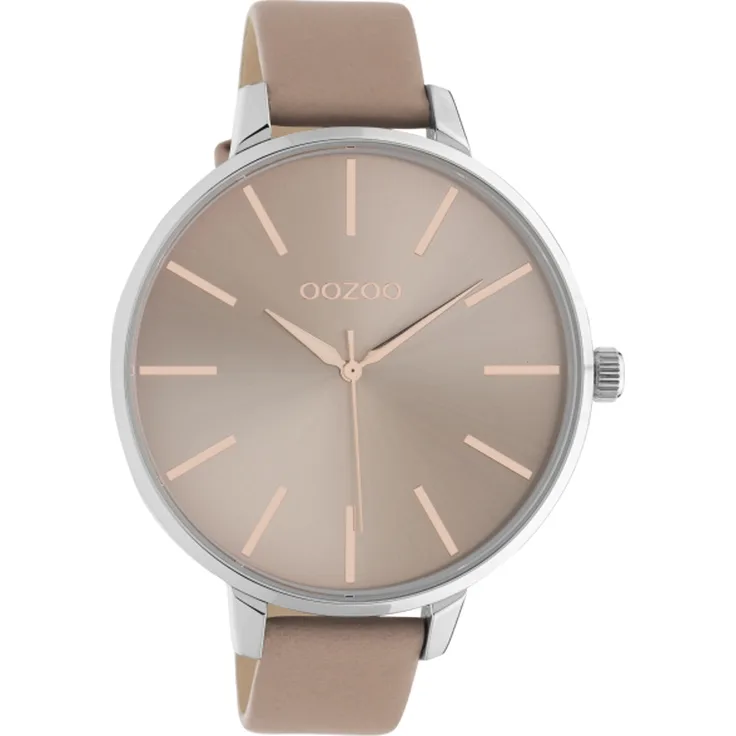 Oozoo Damenuhr C10711 Quarz Lederband, 48 mm, pinkgrau