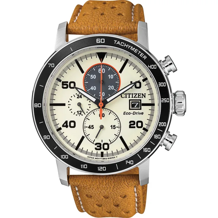 Citizen Herrenuhr CA0641 16X Eco Drive Chronograph Lederarmband Markenuhren