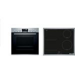 Bosch HND776LS67 Herdset, HEH579CS6 Einbauherd Serie 6 + NVS645CB6E Induktionskochfeld, Einbaugerät, Energieeffizienzklasse A, Garraum 71 l, Breite 59,4 cm, groß (ab 65 l), edelstahl