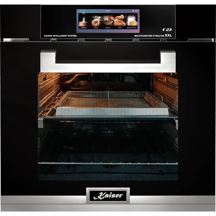 Kaiser Herdset, EH 6344 Elektro Backofen, Air fryer + KCT 777 FI Induktionskochfeld 77 cm, Einbaugerät, Energieeffizienzklasse A, Garraum 69 l, groß (ab 65 l), schwarz