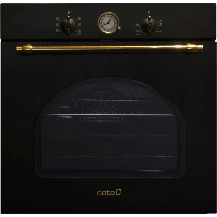Cata MRA 7108 BK Einbaubackofen, Einbaugerät, Energieeffizienzklasse A, Garraum 60 l, Breite 59,4 cm, mittel (35 - 64 l), Rustika, schwarz