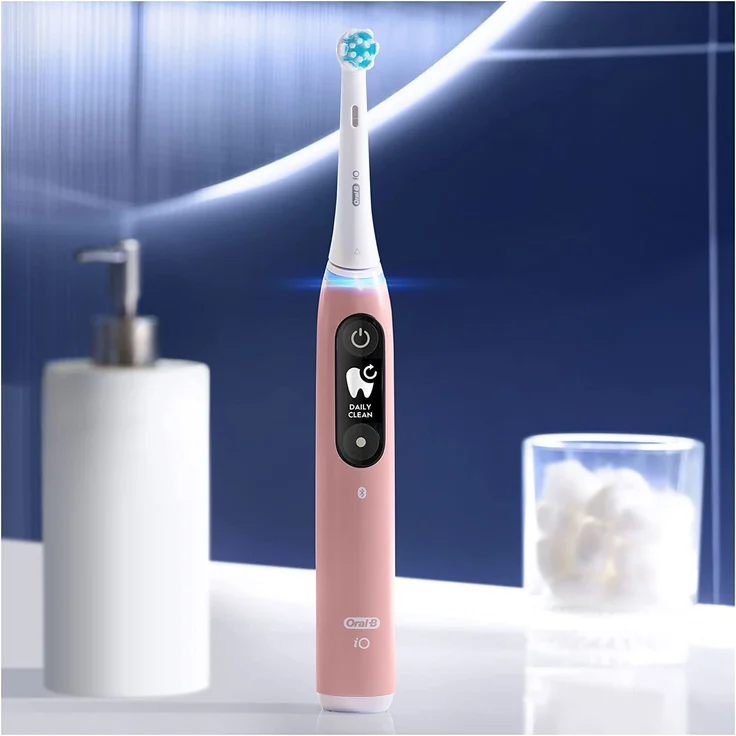 Oral-B iO Series 6N sensitive Edition elektrische Zahnbürste, 5 Reinigungsprogramme, pink sand – Bild 2