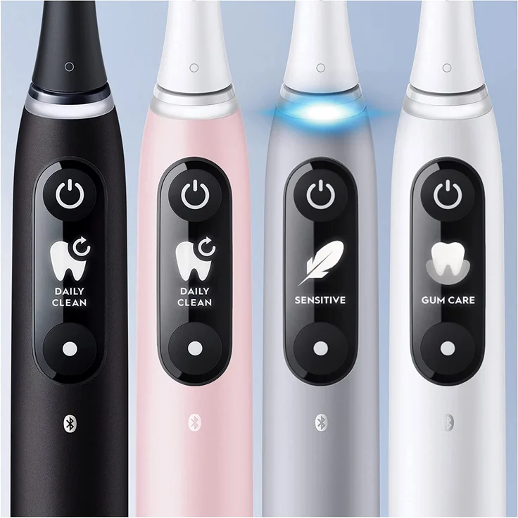 Oral-B iO Series 6N sensitive Edition elektrische Zahnbürste, 5 Reinigungsprogramme, pink sand – Bild 7