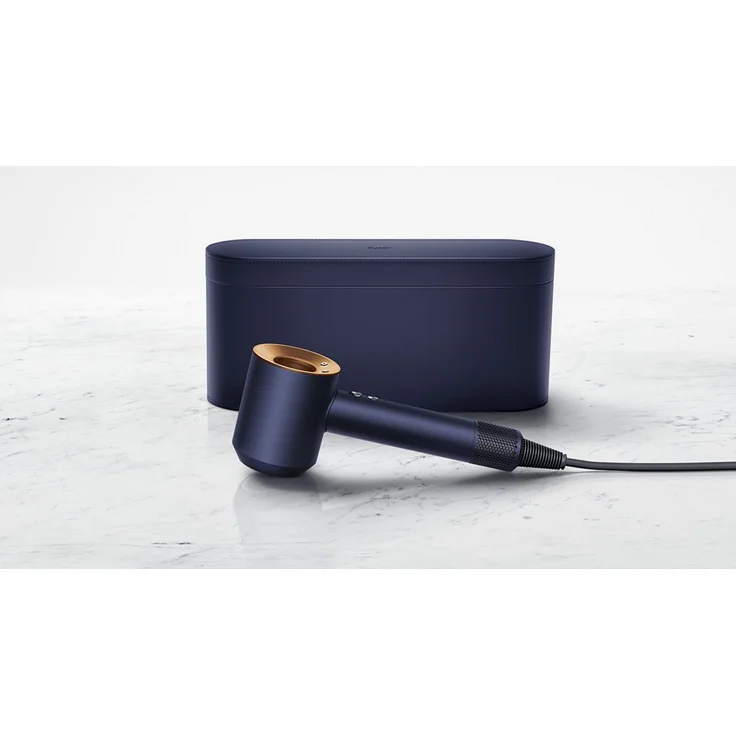Dyson Supersonic HD07 Haartrockner, 1600 Watt, Ionen-Technologie, Geschenkedition, inkl. Aufbewahrungsbox aus Leder, 5 Stylingdüsen, Generation 2022, nachtblau, kupfer – Bild 4
