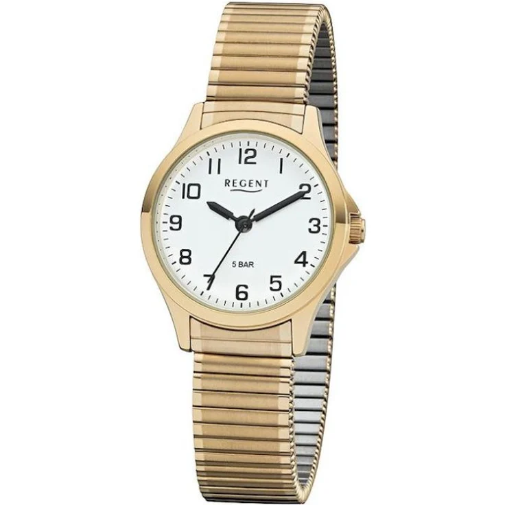 Regent Armbanduhr Damen Zugarmband 2243489, Quarzuhr, 29 mm, gelbgold – Bild 1